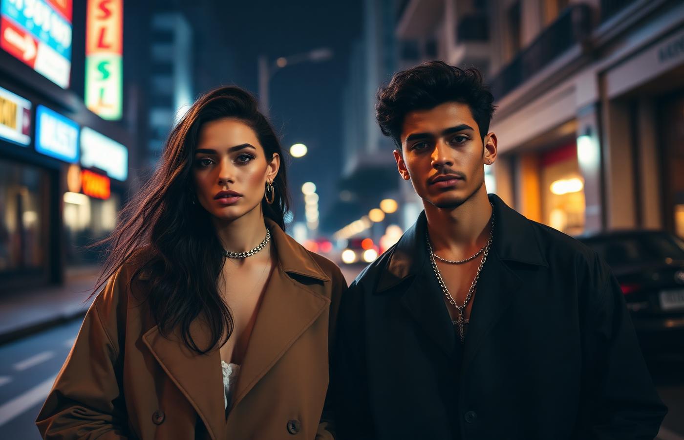 Editorial de streetwear em ambiente urbano sofisticado